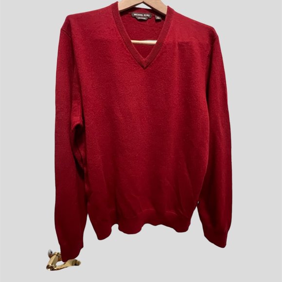 Michael Kors 100% cashmere size XL red sweater - Picture 1 of 5